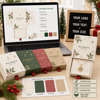Boîte à bijoux de Noël personnalisée en papier semence plantable avec ruban de tirage, faible MOQ, emballage cadeau écologique