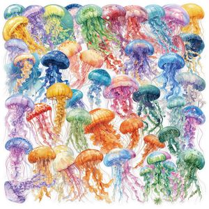 50pcs Transparent Sea Life Beautiful Jellyfish Waterproof PET <strong>Stickers</strong> Laptop Tablet Book <strong>DIY</strong> Handbooks Decoration - Product Image 3