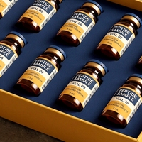 Boîte rigide personnalisée jaune avec couvercle et base pour 10 flacons de peptides, en carton éponge, impression offset, soins personnels