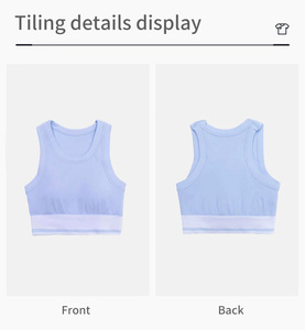 Top Deportivo de Yoga sin Costuras para <span class=keywords><strong>Mujer</strong></span>, con Bloques de Color, de Secado Rápido, para Correr, Entrenamiento, Espalda Descubierta, Transpirable, Informal, para Deportes y Fitness - Product Image 3