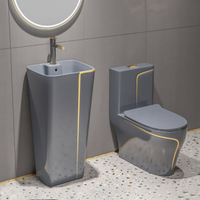 WC monobloc en céramique MWD ZH1386-PS1903, à poser au sol, avec réservoir encastré à double chasse, design moderne, cuvette allongée, garantie 2 ans