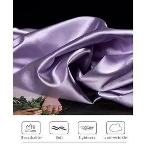 Venta al por mayor telas de satén de seda para vestidos de novia tela de FORRO 100% poliéster tela de satén elástico