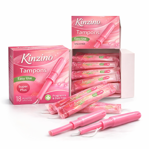 Tampons jetables ultra-fins en coton biologique doux avec protection maximale anti-fuites pour l'hygiène féminine, idéaux pour la natation et les sports. - Product Image 1
