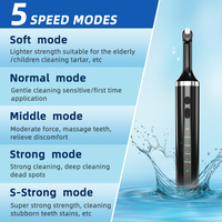 Polisseur dentaire, kit de blanchiment des dents, rechargeable par USB, éliminateur de plaque avec lumière LED, 5 têtes, 5 modes de vitesse, machine de polissage à domicile