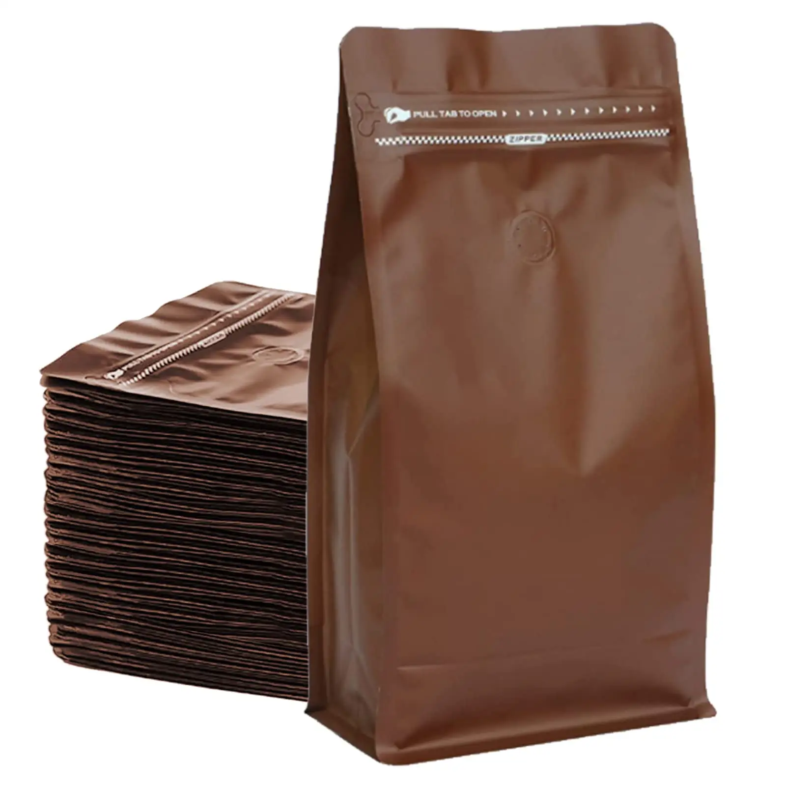 Coffee Pouch with Aluminum Foil and Degassing Valve Resealable High Barrier Storage Bags