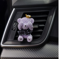 Diffuseur d'huiles essentielles en céramique parfumée en forme d'ours en peluche, décoration en plâtre de porcelaine, désodorisant pour grille d'aération de voiture