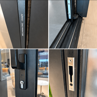 Porte coulissante de luxe à double vitrage trempé, anti-ouragan, à rupture de pont thermique, avec joint EPDM, conforme aux normes AS2047, CE, NFRC, pour villa, directement de l'usine