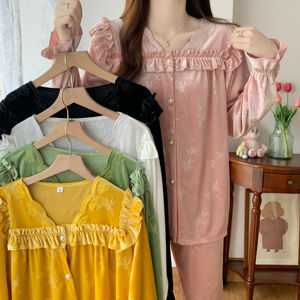 Winter Velvet Pajama <strong>Piyama</strong> <strong>Pyjamas</strong> Sets Long Night Suit Baju Tidur Pijamas Mujer Women's Sleepwear - Product Image 1