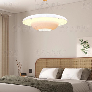 Handmade Pendant Light Round Led E27 Switch <b>Control</b> For Restaurant Bedroom Tea Room <b>Zen</b> Style Lighting - Product Image 4