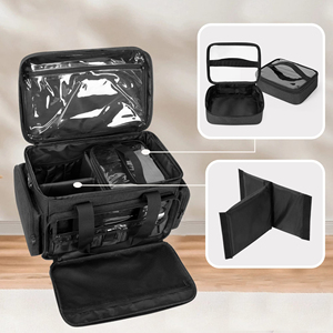 Large Makeup <b>Bag</b> with 2 Removable Pouches and Detachable Dividers Multifunctional Cosmetic <b>Bag</b> to Keep Makeup and Hair Supplies - Product Image 3