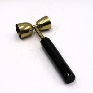 CCI Cuchara de Miel de Doble Extremo de Mármol Negro de 8 Pulgadas con Detalles de Latón, Utensilio Moderno para Servir en la Cocina, Vajilla y Mesa de Comedor - Product Image 1