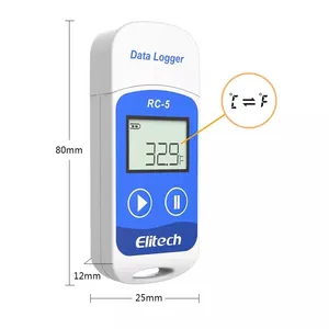 Elitech Perekam Data Temperatur USB, Perekam Data Temperatur USB RC-5 32000 Poin Akurasi Tinggi