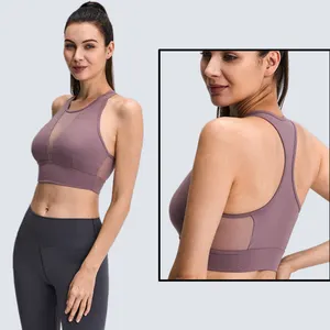 最新时尚运动服运动热性感加尺寸定制标志女士瑜伽运动性感裸眼尼龙胸罩顶级供应商