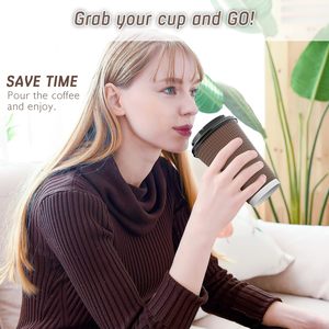 Taza de café de papel desechable de pared simple con logotipo personalizado, taza de pared ondulada con logotipo impreso, tazas de café de papel desechables de 8oz - Product Image 5