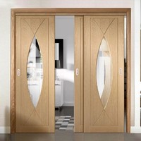 Portes coulissantes en bois massif de style français en acajou avec insert en verre pour villa de conception moderne