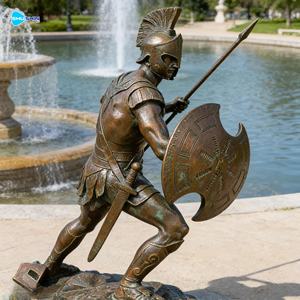 Escultura de Jardín de Estilo Antiguo a Precio de Fábrica, Estatua de Guerrero Espartano de la Antigua Grecia en Bronce de Tamaño Real - Product Image 6