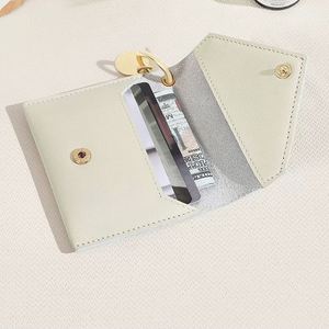 Stylish PU Leather <b>Card</b> <b>Wallet</b> Personalized Slim Coin Purse Short Lightweight Portable Button Closure Unisex - Product Image 4