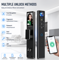 Serrure de porte intelligente électronique avec reconnaissance d'empreintes digitales, de paume, de visage, interphone vidéo, carte magnétique IC, carte de proximité électronique