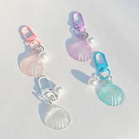 Porte-clés en fausse perle irisée style INS, pendentif série Océan, accessoires DIY pour sacs et bijoux.