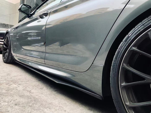 Extension de jupes latérales en Fiber de carbone Style M6 V pour <span class=keywords><strong>BMW</strong></span> Série 8 F06 F12 F13 M6 Kit de carrosserie à lèvres latérales - Product Image 6