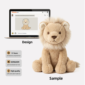 Peluche <span class=keywords><strong>Lion</strong></span> Mignon pour Machine à Pinces, Jouet Personnalisable avec Logo, ODM OEM, Cadeau Anniversaire, Fêtes, Usage Quotidien - Product Image 1