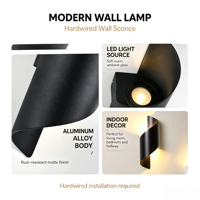 Applique murale LED étanche en forme de S, lampe murale moderne minimaliste pour hôtel, chambre à coucher, chevet, décoration intérieure et extérieure