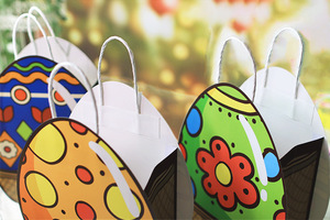Custom Logo Luxury Shopping <strong>Bag</strong> with 250gsm White Cardboard &amp; Matte Lamination - Durable <strong>Easter</strong> and Holiday <strong>Gift</strong> <strong>Bag</strong> with Handle - Product Image 5