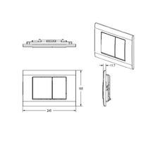 Botón de Doble Descarga para Inodoro de Plástico ABS para Cisterna Empotrada, Placa de Descarga para Inodoro