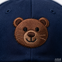 Gorra de Béisbol Deportiva de 6 Paneles con Diseño de Osito para Niños, Primavera/Verano, Poliéster/Algodón