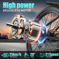 Vélo de montagne électrique pour adultes CA en stock, 24/26 pouces, moteur sans balais 250W, batterie au lithium, freins à disque avant/arrière