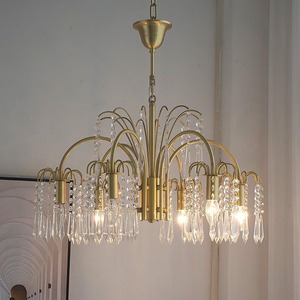 Lustre suspendu décoratif en perles de cristal pour entrée, escalier, couloir, style marché aux <span class=keywords><strong>puces</strong></span> de <span class=keywords><strong>Paris</strong></span>, grand modèle - Product Image 1
