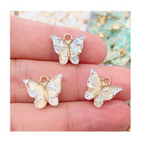 14mm alliage acrylique papillon pendentif à breloques pour la fabrication de bijoux bricolage Bracelet fait main collier boucle d'oreille