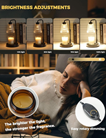 Lampe chauffe-bougie avec minuterie et variateur d'intensité, cadeaux de déménagement, décoration de maison neuve, chauffe-cire pour bougies en pot avec 2 ampoules