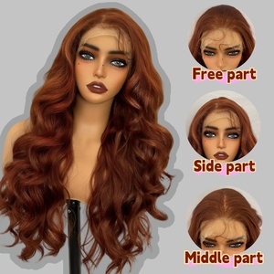 Bán buôn dài 13*6 sản phẩm bán glueless tổng hợp ren phía trước Tóc Giả 26 inch Pre ngắt cơ thể HD ren tóc giả cho phụ nữ da đen - Product Image 4