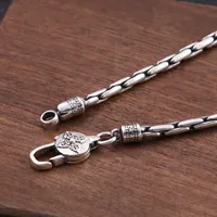 BOCAI à la mode rétro bambou Bracelet pour hommes femmes S925 en argent Sterling chaîne à paillettes Fine chaîne lien bijoux accessoires