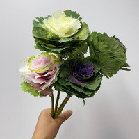 DREA Brassica Artificiel Ornemental Chou Tige Olive Chou Faux Fleurs Décoration