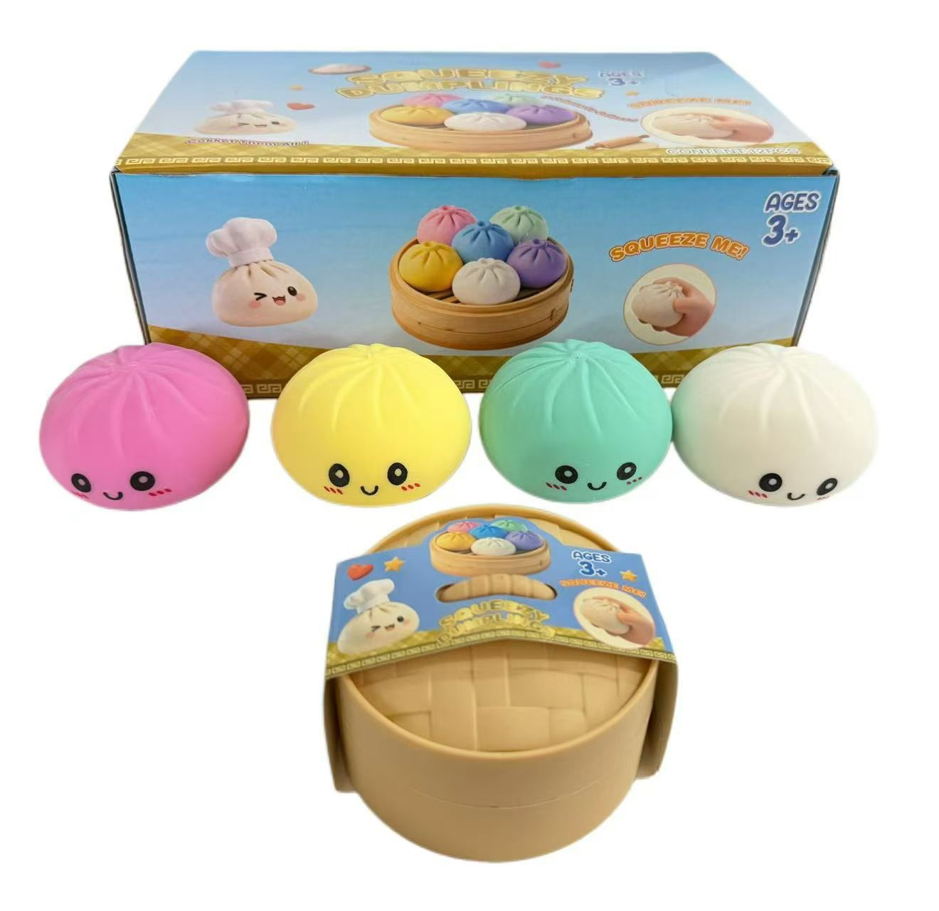 Style b smiley face gros chignon multicolore