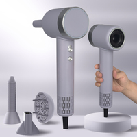 Sèche-cheveux professionnel à moteur AC ionique 1400W, séchage rapide puissant, faible bruit, 2 embouts concentrateurs, 1 embout diffuseur