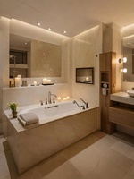 Téléviseur miroir étanche Hilton Standard 26 pouces avec audio stéréo intégré, idéal pour les hôtels et salles de bain de luxe contemporains
