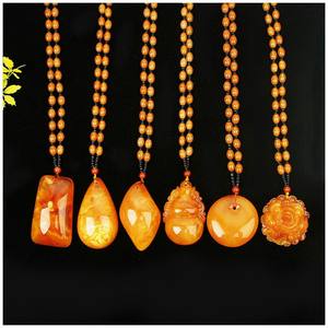 Collana con maglione con ciondolo in cera d'ambra d'api mamma regalo fatto <span class=keywords><strong>a</strong></span> <span class=keywords><strong>mano</strong></span> giallo ambra collana di bigiotteria - Product Image 3