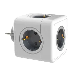 EU-Steckdosen leiste Cube, 10A 4-Wege-Steckdose Mini Smart Switch mit mehreren Steckdosen