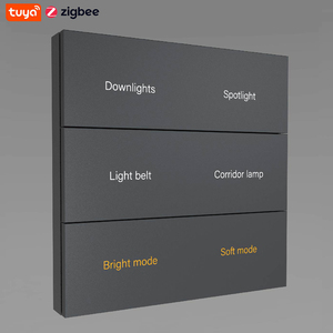 Tuya Zigbee <span class=keywords><strong>3</strong></span>.0スマートスイッチ 1/2/<span class=keywords><strong>3</strong></span>/4連プッシュボタン スマート電気壁スイッチ ホームオートメーション イギリス規格 M8-6 - Product Image 1