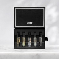 Boîte à parfum rigide à tiroir personnalisée 6 pièces Emballage de luxe pour flacons d'échantillons de 1ml-10ml Ensemble découverte Boîtes cadeaux personnalisées en papier