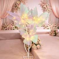 Décoration Artificielle Moderne Floson, Grande Fleur Papillon Lumineuse Faite à la Main pour Mariage et Anniversaire