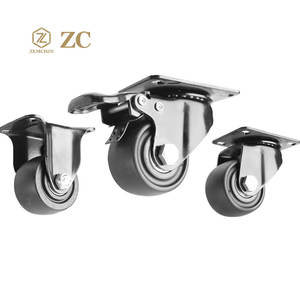 2 "2 Zoll Nylon-Wirbel mit Brems platten rollen Hochleistungs-Rollen räder <span class=keywords><strong>Low</strong></span> <span class=keywords><strong>Profile</strong></span> Cowboy Caster für Maschinen rad hersteller - Product Image 2