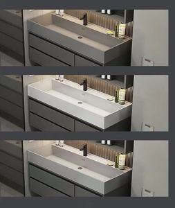 Set Bagno di Lusso All'Ingrosso: Mobili Lavabo <span class=keywords><strong>con</strong></span> <span class=keywords><strong>Specchio</strong></span> LED e Mobiletto in Legno - Product Image 4