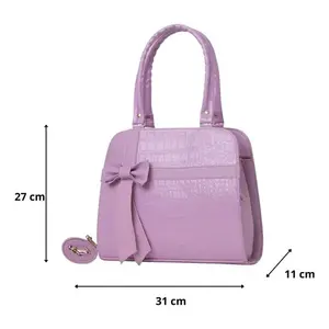 Bolso Tote Casual para Mujer Fana Coraima, Gran Capacidad, Diseño de Cocodrilo, Decoración con Lazo, Forro de PU, Dos Asas, Uso Diario - Product Image 4