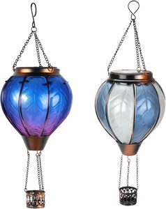 <span class=keywords><strong>2025</strong></span> màu xanh và trắng thủy tinh ngọn lửa năng lượng mặt trời ánh sáng ấm trắng treo đèn lồng và bóng vườn trang trí chứng - Product Image 3