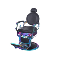 Nouveau Fauteuil de Barbier Professionnel Rotatif Haut de Gamme en Cuir Noir Classique et Tendance