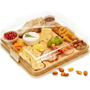 Tabla de Quesos de Bambú, Bandeja para Servir, Plato de Servicio, Tabla de Charcutería con Tapa, Venta al por Mayor - Product Image 2